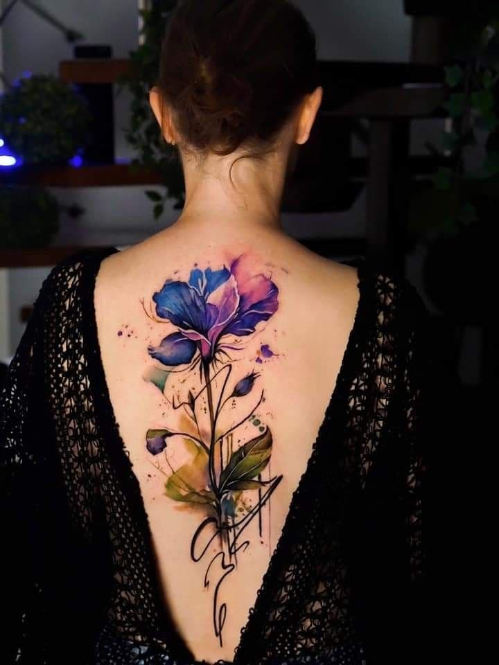 Watercolor tattoo style